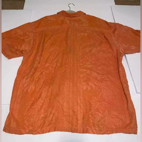 Tommy Bahama mens 100% silk orange button up shirt Hawaiian Size 2XL - Picture 2 of 11